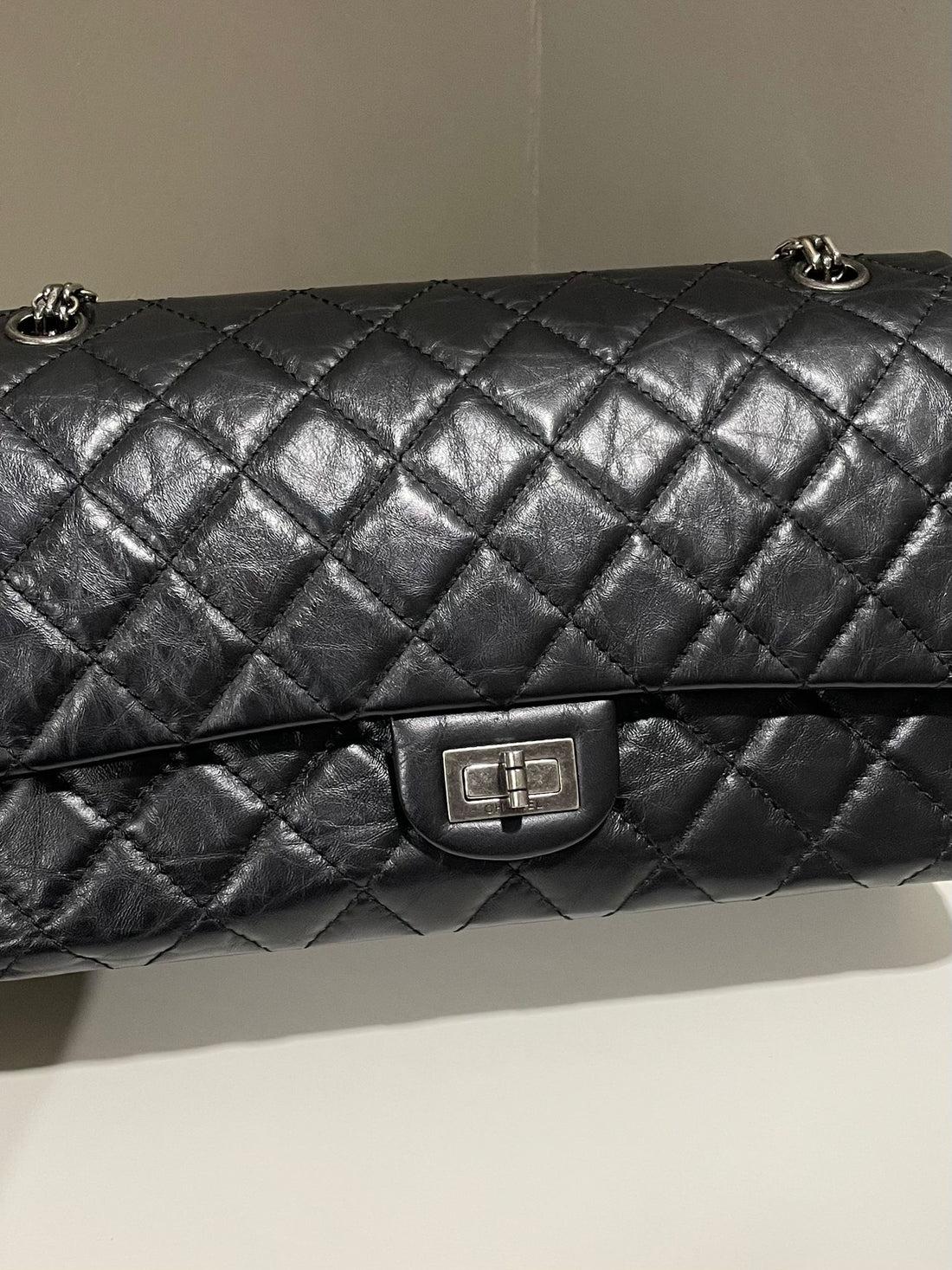 Chanel 2.55 Reissue Double Flap Bag 226 Black Aged Calf