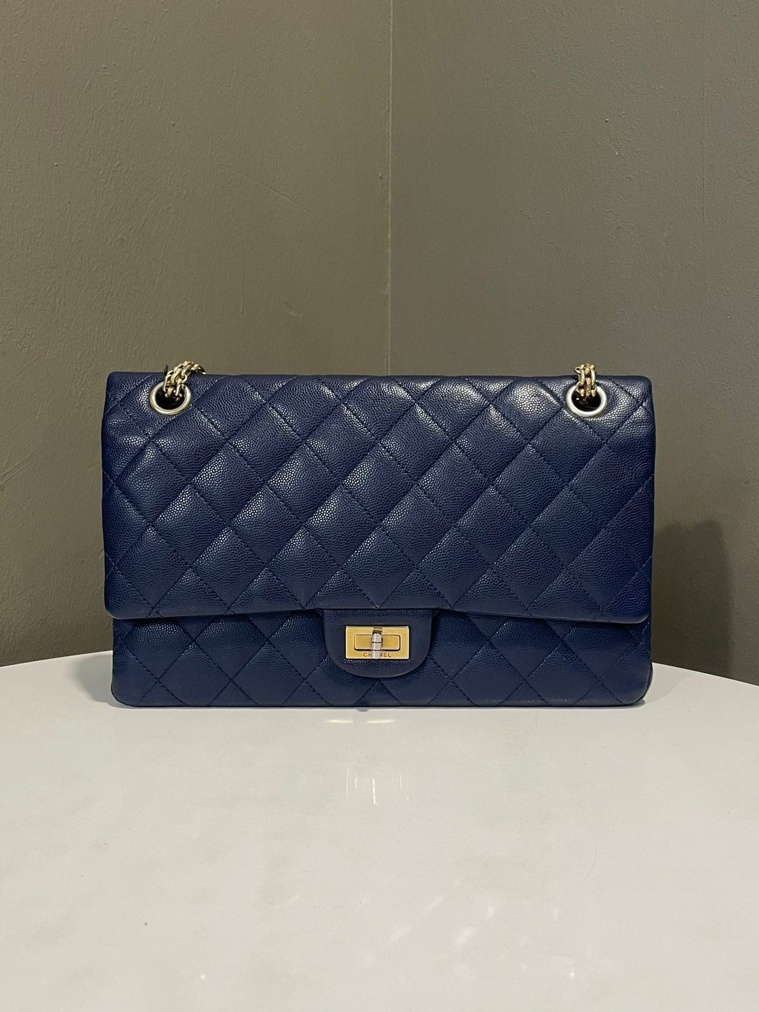 Chanel 2.55 Reissue Double Flap Bag 226 Navy Blue Caviar
