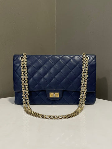 Chanel 2.55 Reissue Double Flap Bag 226 Navy Blue Caviar