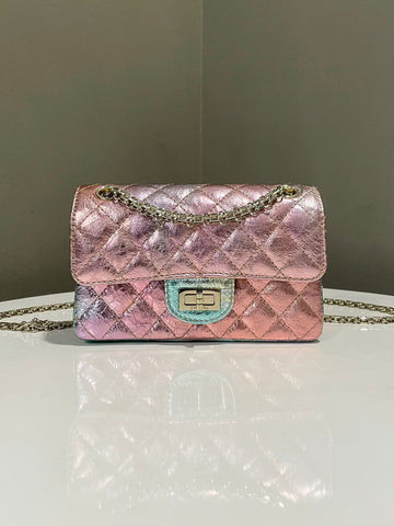 Chanel 20A Mini Reissue 2.55 Bag Rainbow Metallic Aged Leather