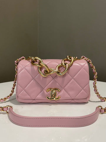 Chanel 22A Chain Mini Flap Sakura Pink