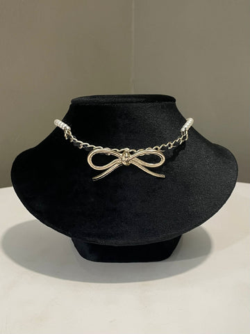 Chanel 22S Bow Chain Pearl Choker