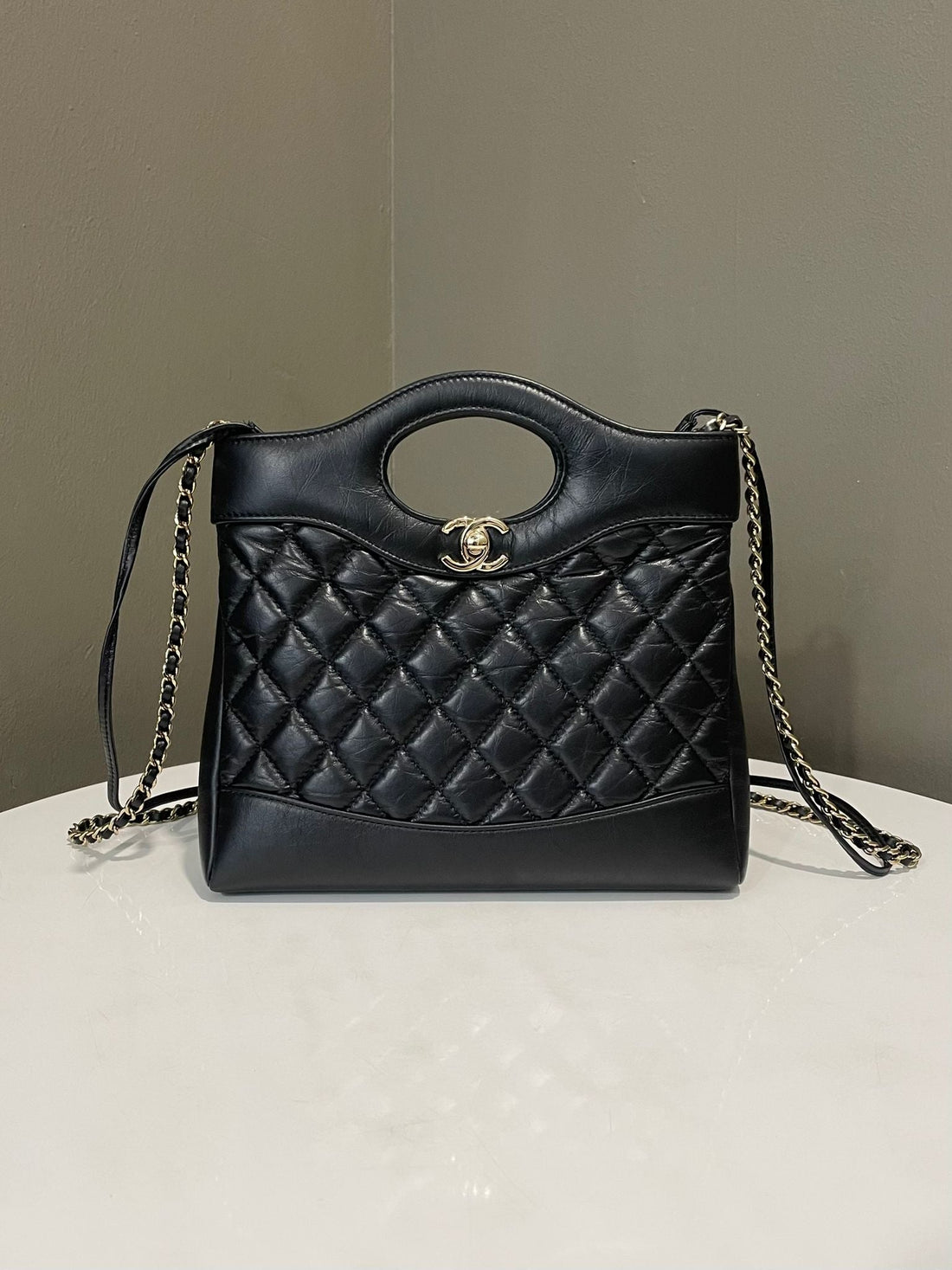 Chanel 23A 31 Bag Black Aged Calfskin