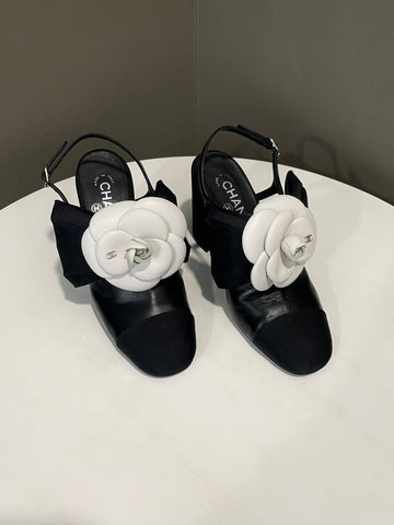 Chanel 23K Slingbacks Black Size 36.5