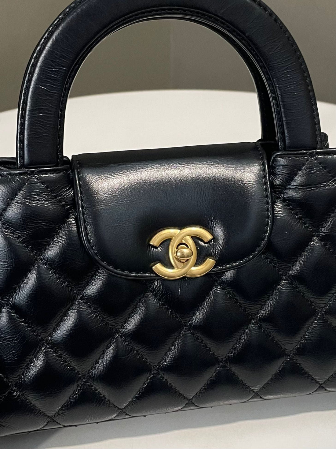 Chanel 24A Quilted Kelly Black Calfskin