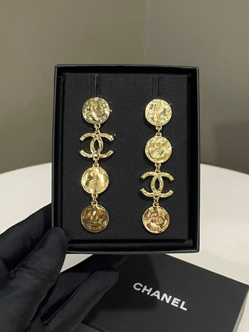 Chanel 24C Dangling Round Cc Earrings