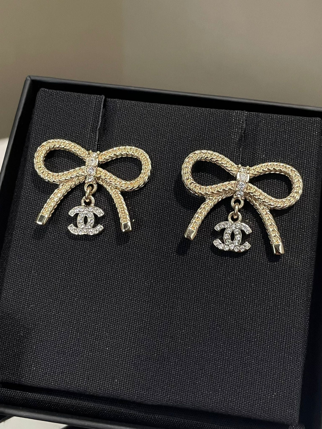 Chanel 24K Bow Cc Earrings
