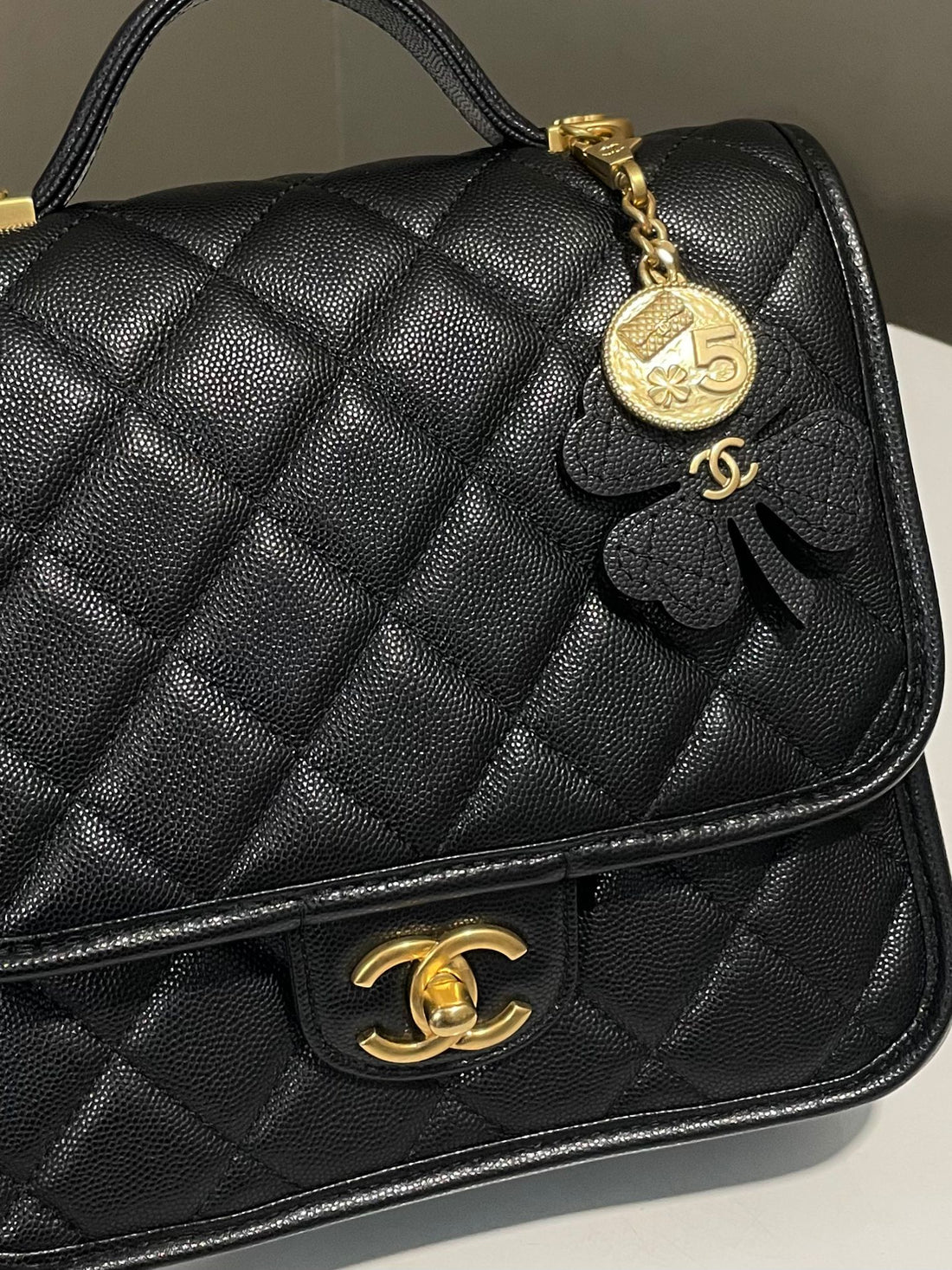 Chanel 25B Lucky Clover Quilted Backpack Black Caviar