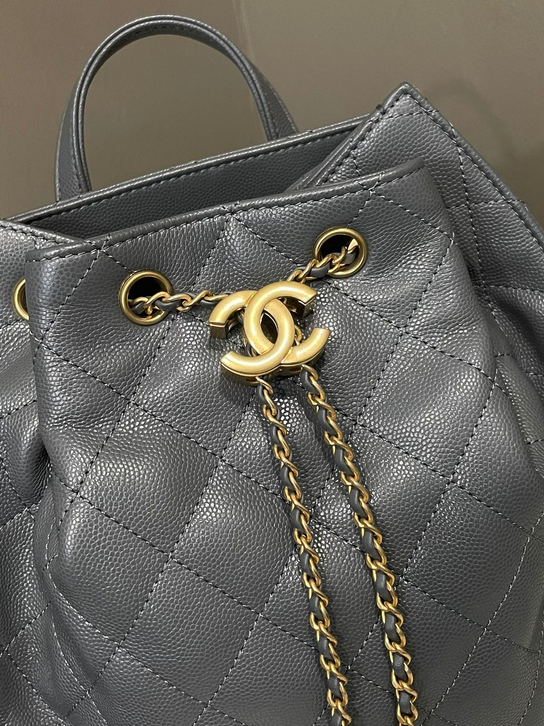 Chanel 25 Backpack  Dark Grey Caviar