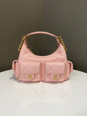 Chanel 25C Pocket Hobo Blush Pink Lambskin