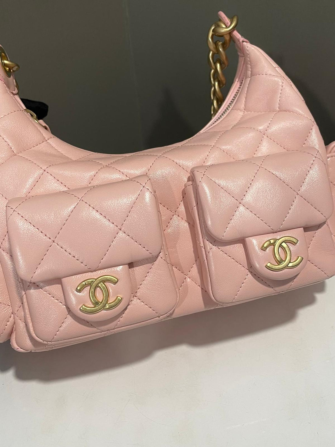 Chanel 25C Pocket Hobo Blush Pink Lambskin