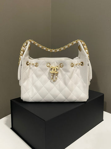 Chanel 26C 25 Mini Bag Ivory White Caviar
