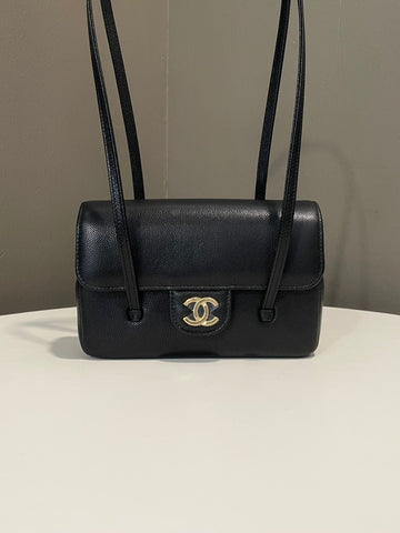 Chanel 26P Preppy Coco Flap Mini Black Caviar