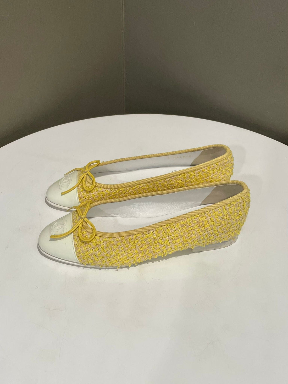 Chanel Ballerina Flats Yellow / Tweed Size 36.5
