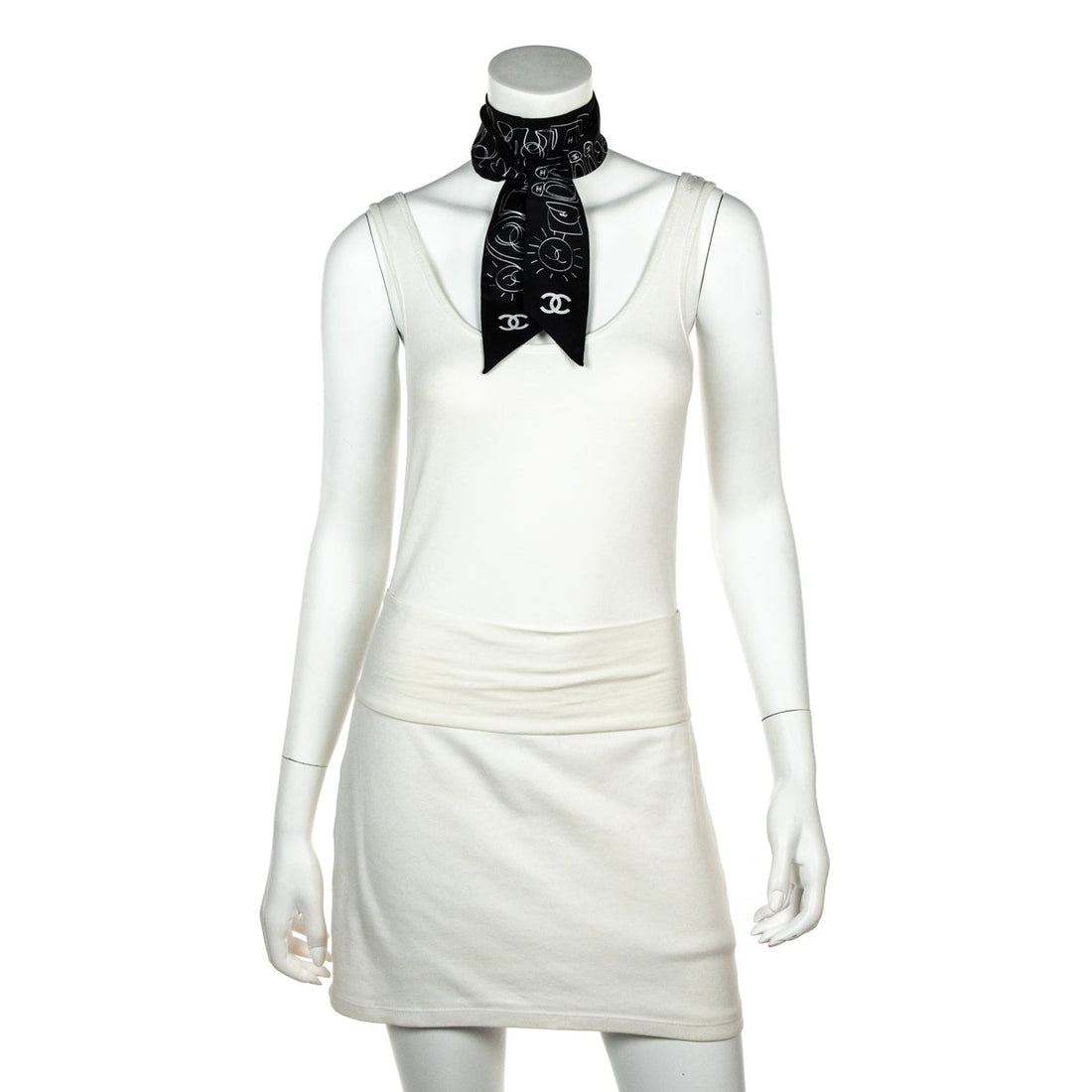 Chanel Black & White Twilly