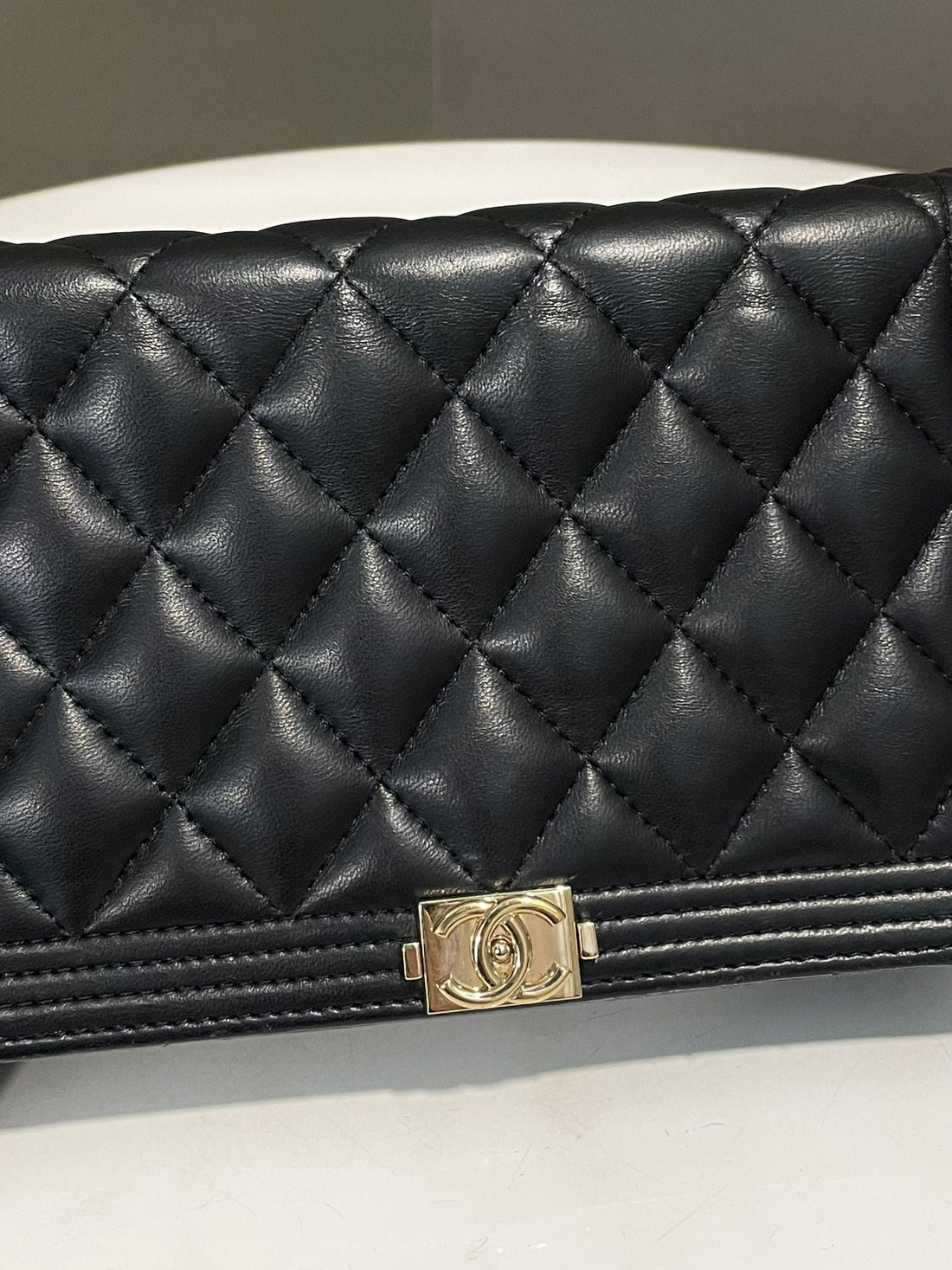 Chanel Boy Wallet On Chain Black Lambskin