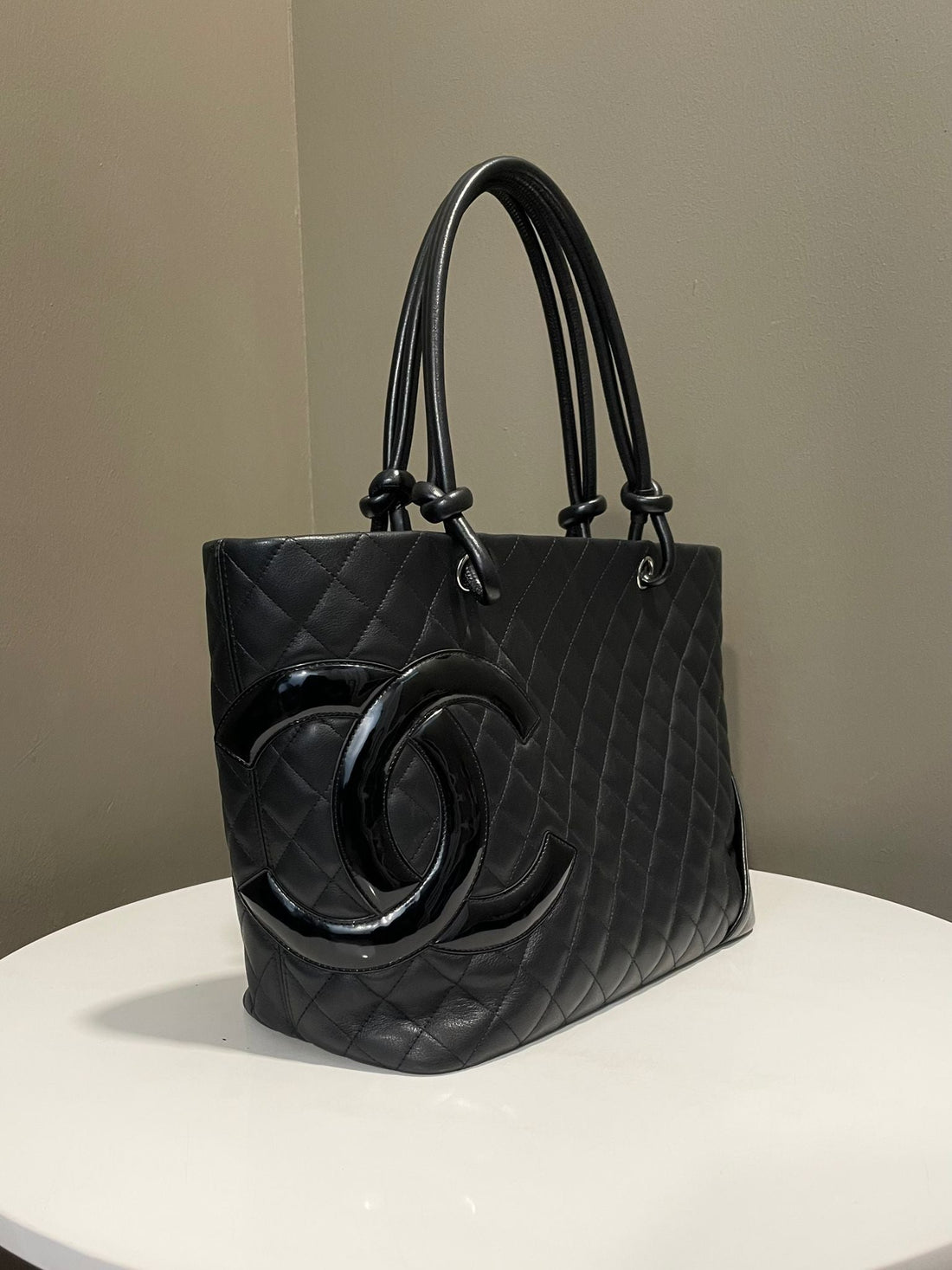 Chanel Cambon Cc Tote Black / Pink