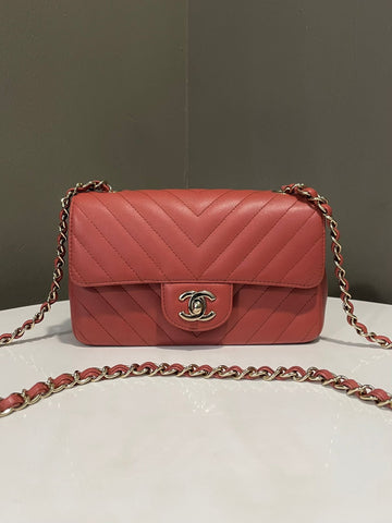 Chanel Classic Chevron Mini Rectangular Brick Lambskin
