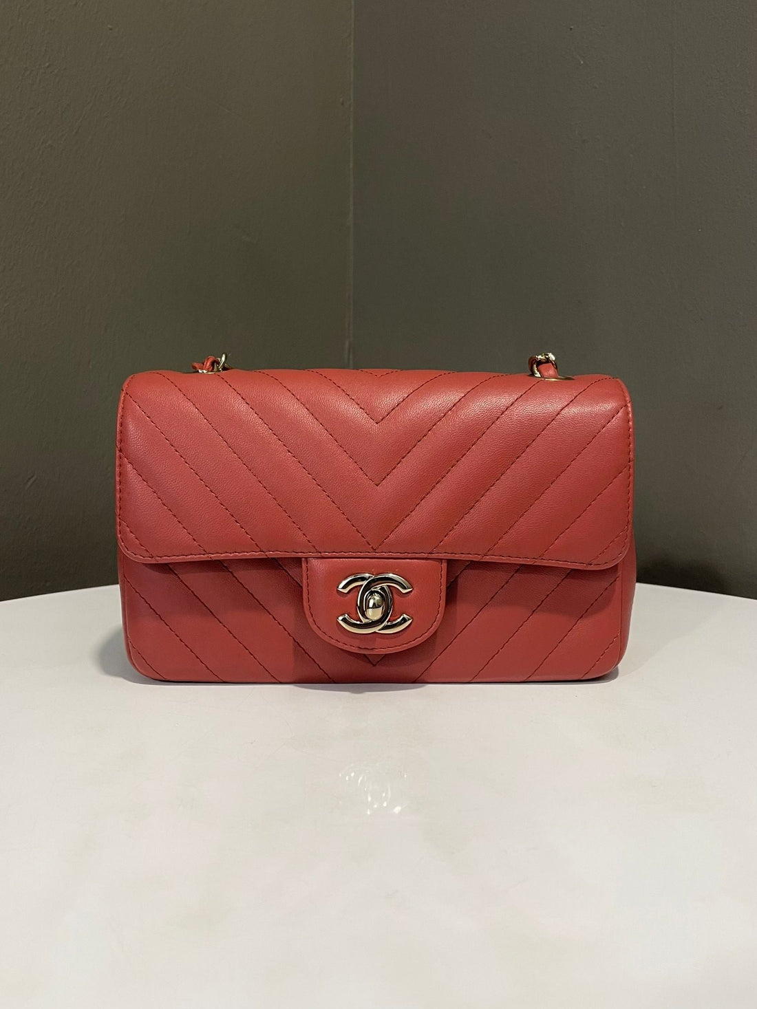 Chanel Classic Chevron Mini Rectangular Brick Lambskin