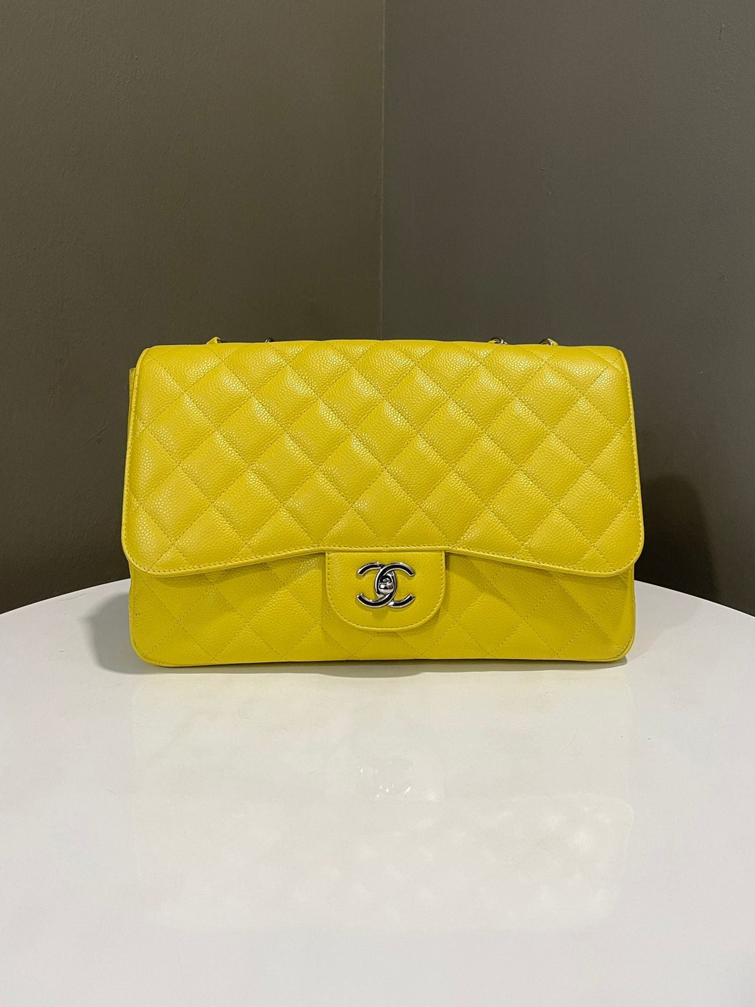 Chanel Classic Jumbo Single Flap  Yellow Caviar