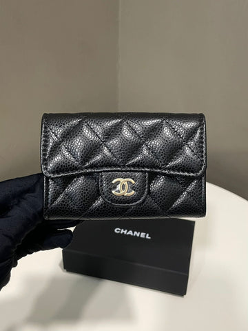 Chanel Classic Quilted Flap Card Holder Black Caviar