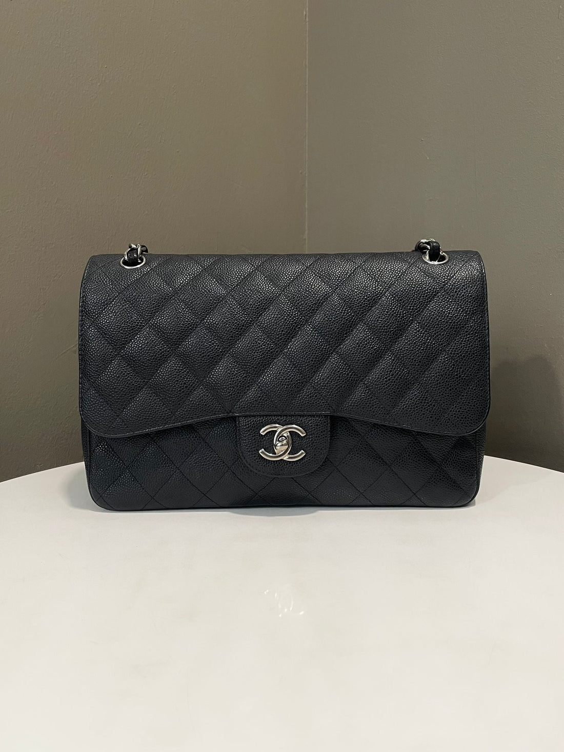 Chanel Classic Quilted Jumbo Double Flap Black Caviar
