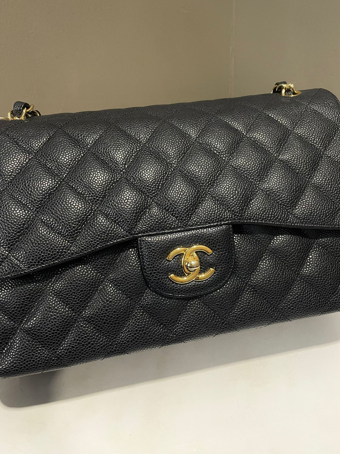 Chanel Classic Quilted Jumbo Double Flap Black Caviar