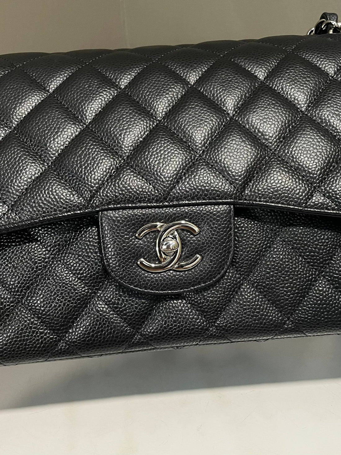 Chanel Classic Quilted Jumbo Double Flap Black Caviar