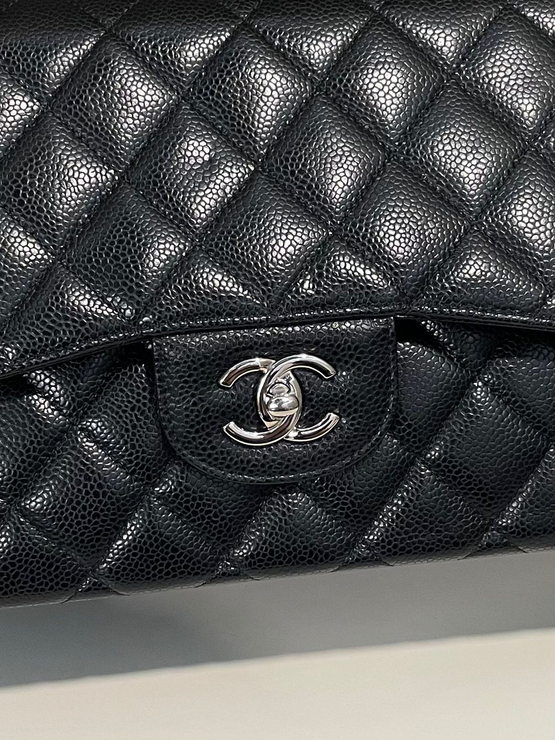 Chanel Classic Quilted Jumbo Double Flap Black Caviar