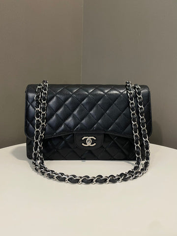 Chanel Classic Quilted Jumbo Double Flap Black Caviar