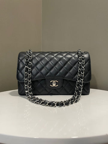 Chanel Classic Quilted Jumbo Double Flap Black Caviar