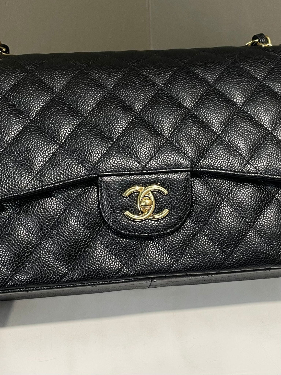 Chanel Classic Quilted Jumbo Double Flap Black Caviar