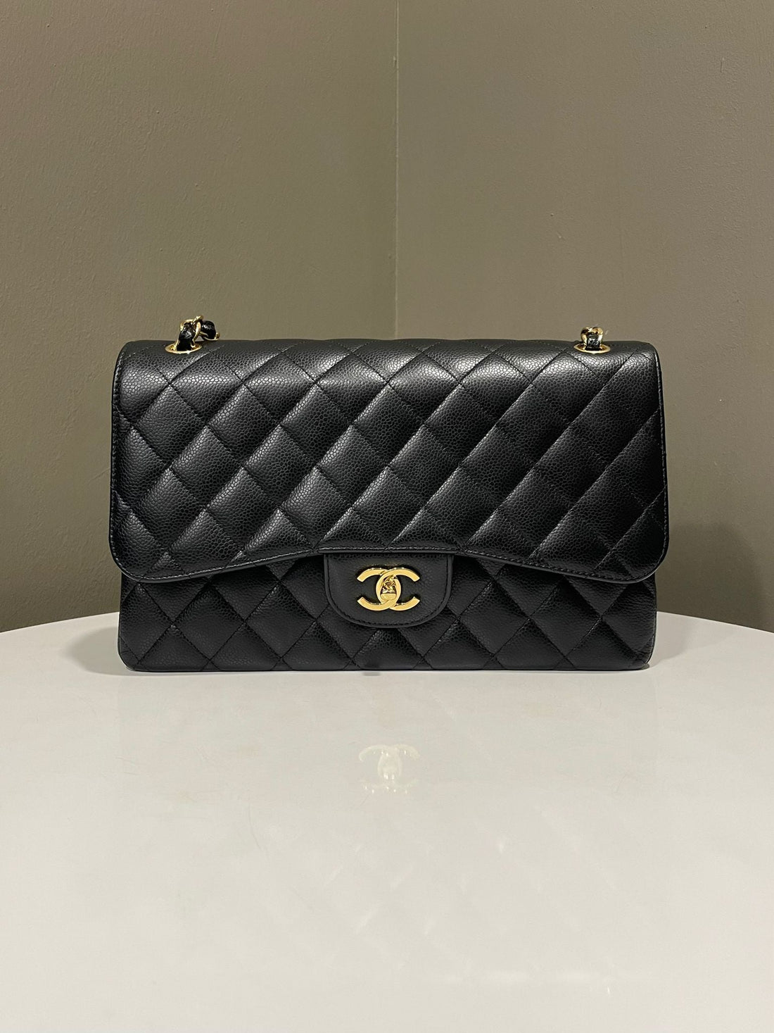 Chanel Classic Quilted Jumbo Double Flap Black Caviar