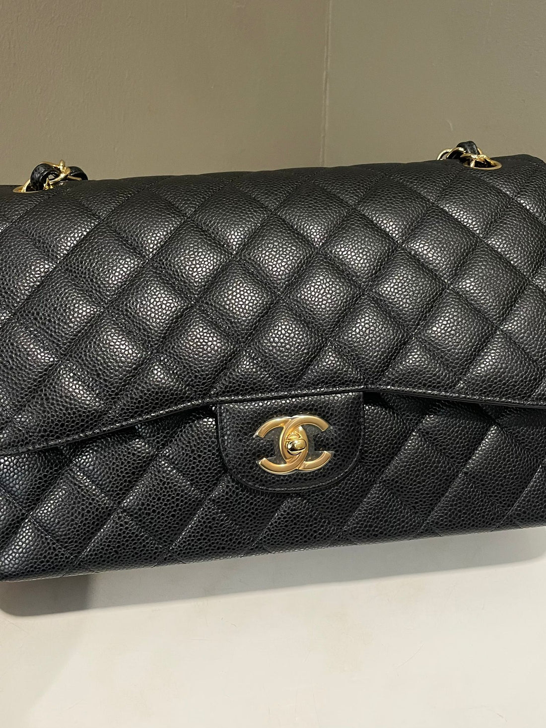 Chanel Classic Quilted Jumbo Double Flap Black Caviar