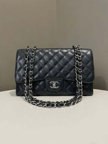 Chanel Classic Quilted Jumbo Single Flap Black Caviar