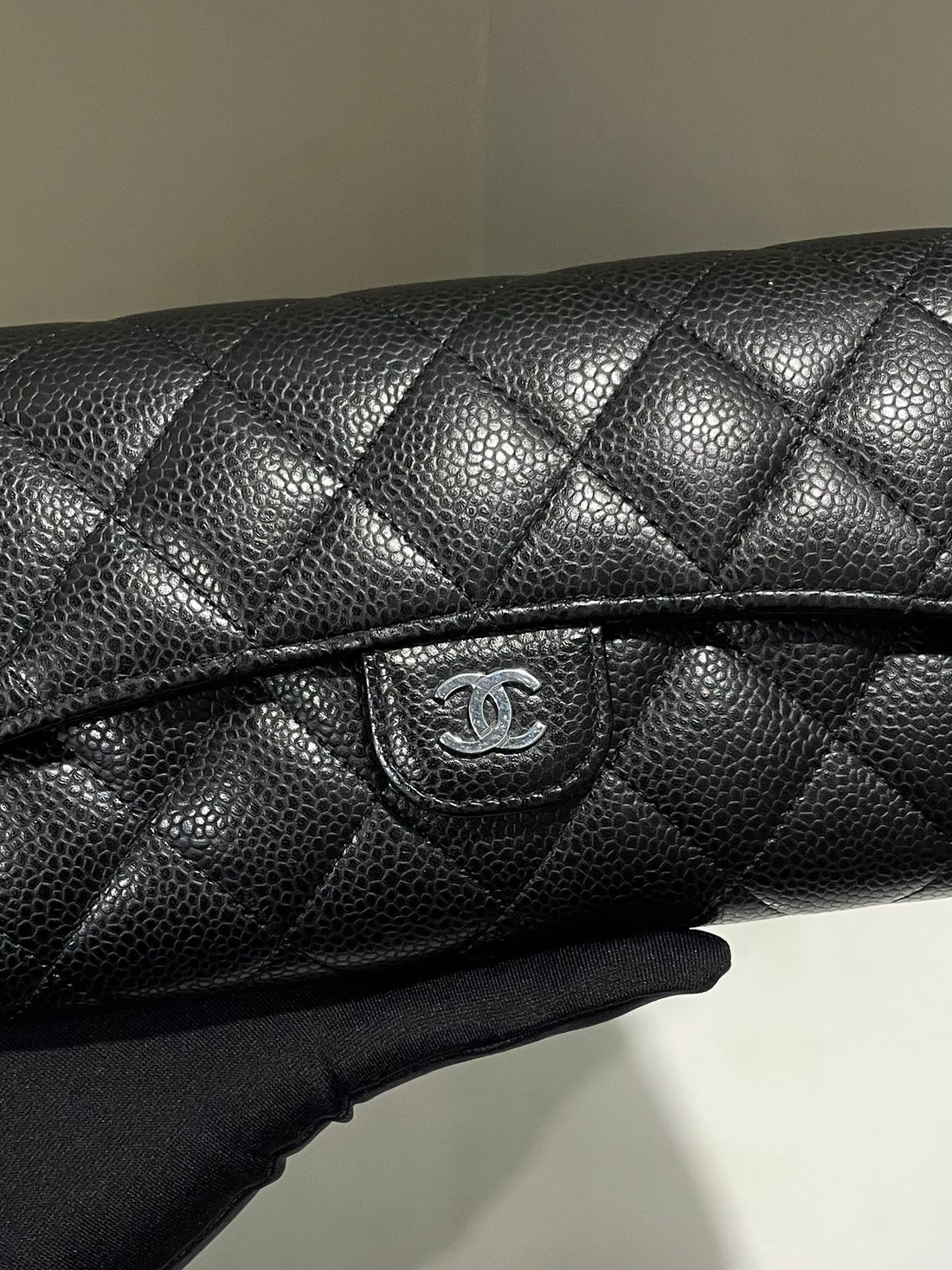 Chanel Classic Quilted Long Flap Wallet Black Caviar