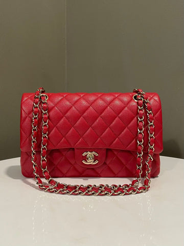 Chanel Classic Quilted Medium Double Flap Red Caviar