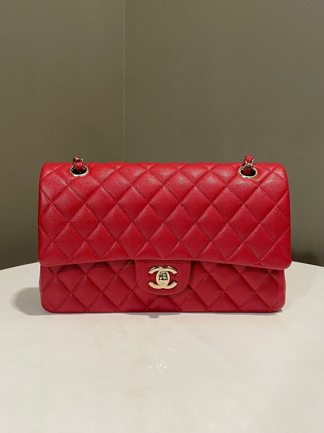 Chanel Classic Quilted Medium Double Flap Red Caviar