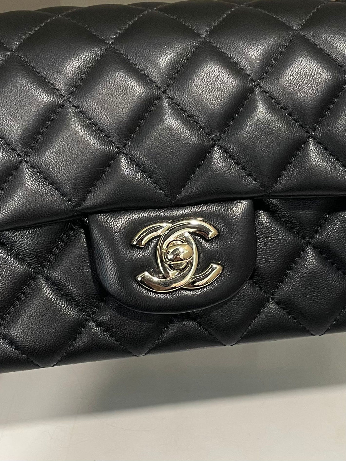 Chanel Classic Quilted Mini Rectangular Black Lambskin
