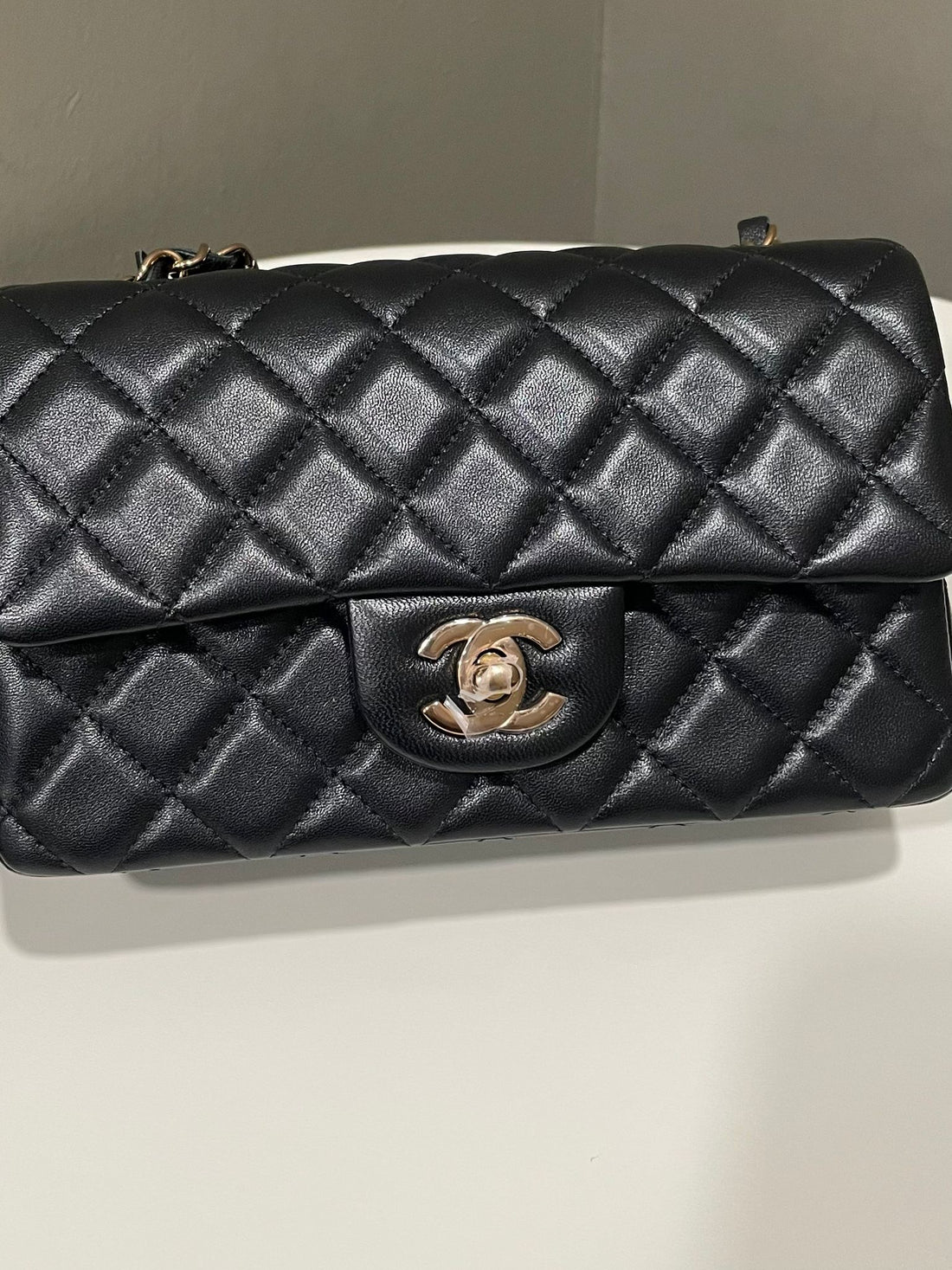 Chanel Classic Quilted Mini Rectangular Black Lambskin