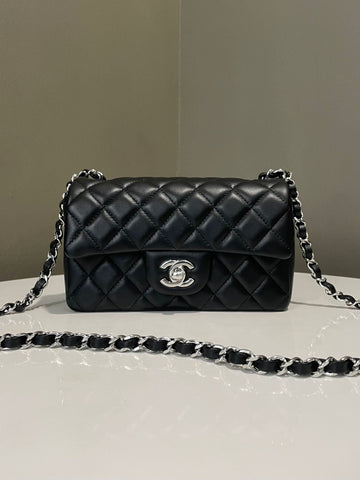 Chanel Classic Quilted Mini Rectangular Black Lambskin