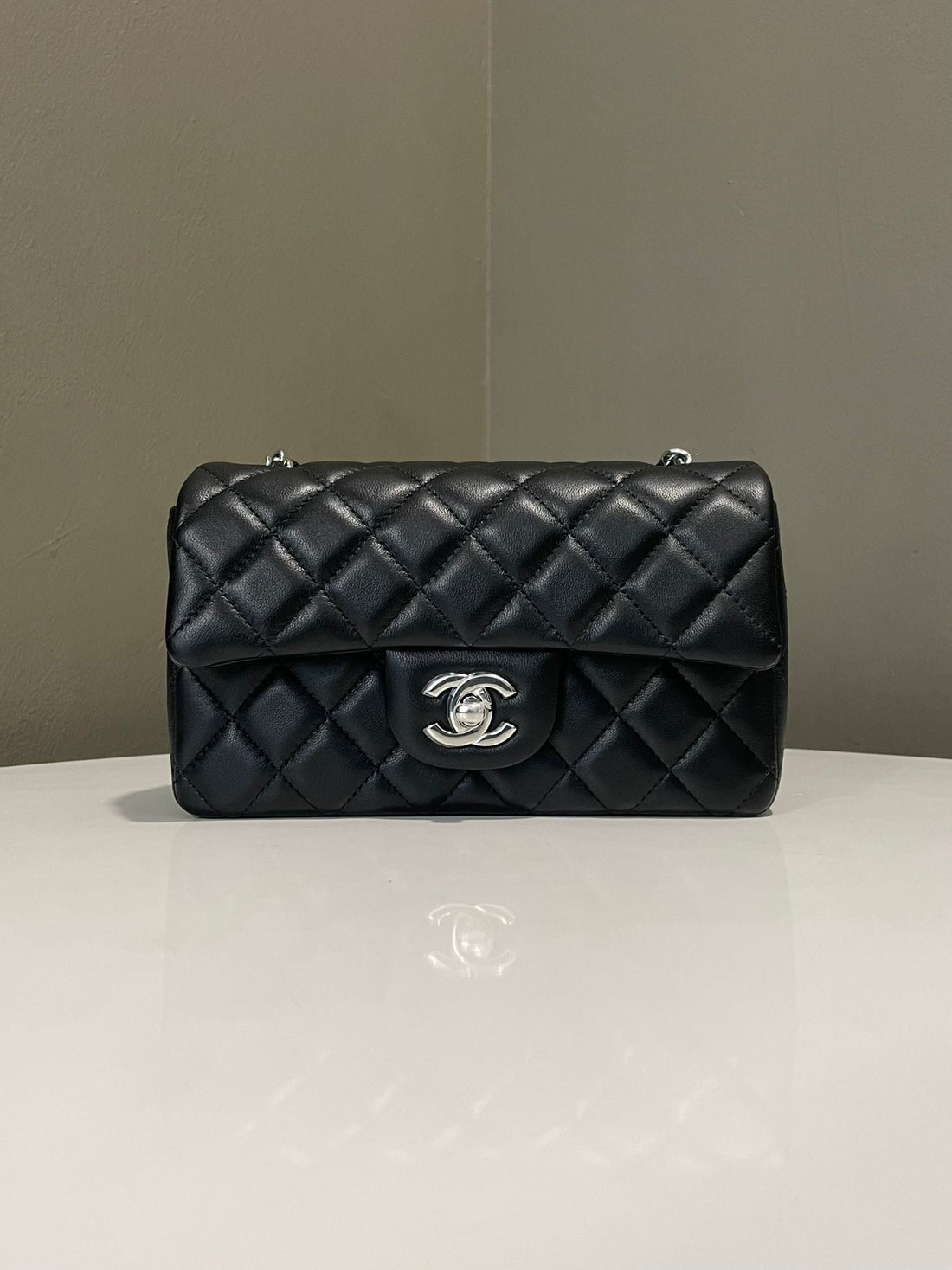 Chanel Classic Quilted Mini Rectangular Black Lambskin
