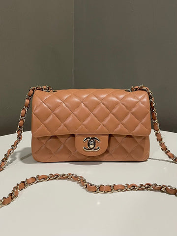 Chanel Classic Quilted Mini Rectangular Caramel Lambskin