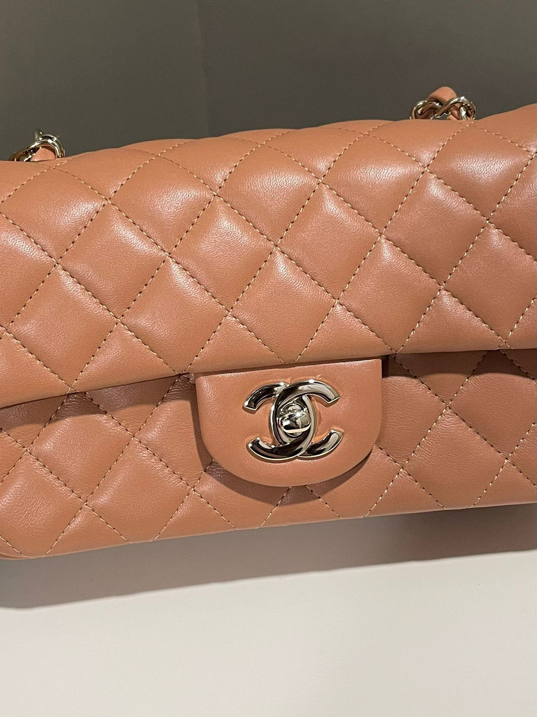 Chanel Classic Quilted Mini Rectangular Caramel Lambskin