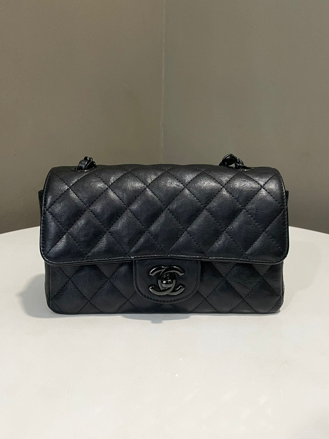 Chanel Classic Quilted Mini Rectangular So Black Aged Calfskin