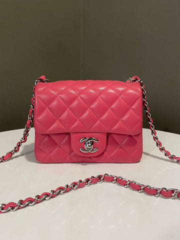 Chanel Classic Quilted Mini Square Pink Lambskin