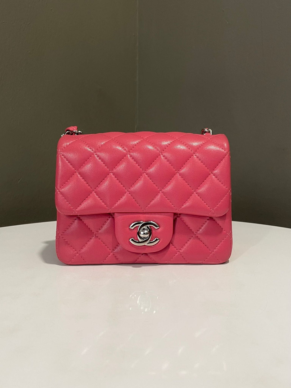 Chanel Classic Quilted Mini Square Pink Lambskin