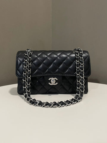 Chanel Classic Quilted Small Double Flap Black Caviar