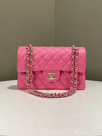 Chanel Classic Quilted Small Double Flap Bubblegum Pink Caviar
