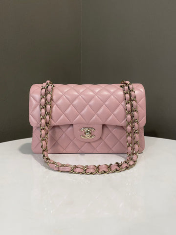 Chanel Classic Quilted Small Double Flap Pale Nude Pink Lambskin